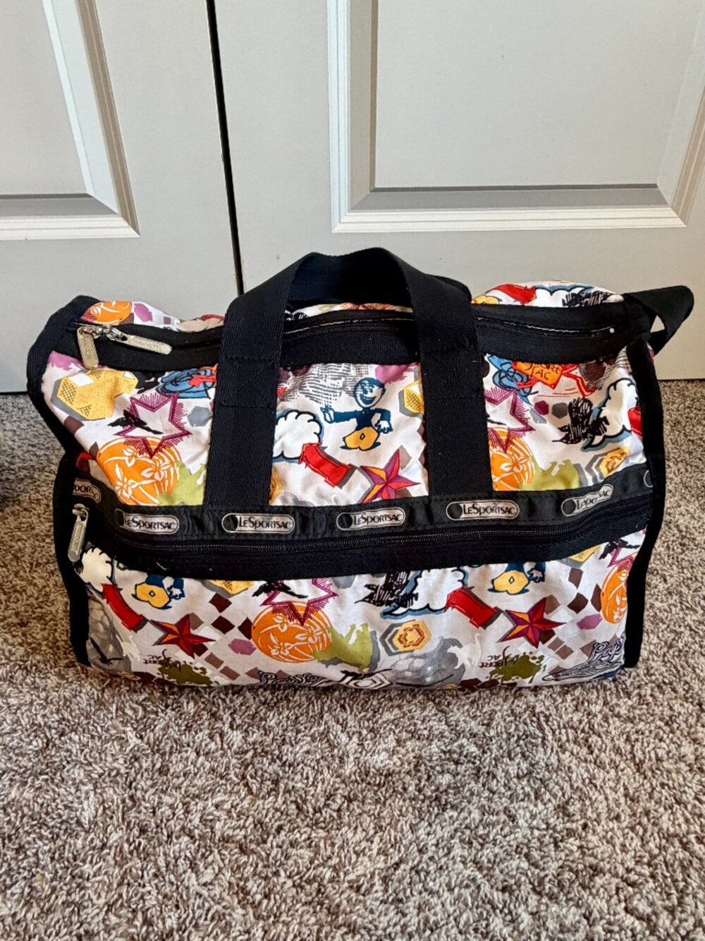 LeSportsac Boston Travel Bag - Colorful Paint Art Pattern
